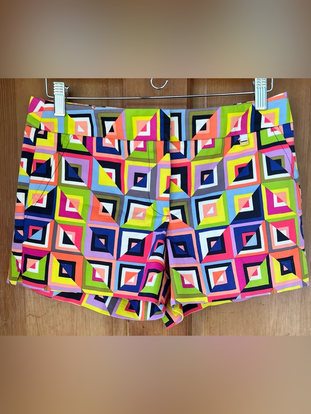 Trina Turk Geometric Multi Colored Corbin Shorts 4